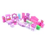 1set 3d poupes maison ensemble bb enfants semblant jouer jouets cadeau de nol en plastique meubles ...