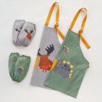 1set bb tablier manchette enfant enfants peinture cuisson cuisson tablier alimentation etanche enfant ...