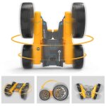 2. 4g 4ch stunt drift rc car deformation rock crawler roll car 360 degre flip for kids robot toys, yellow ...