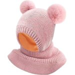 (2 - 5 ans) bb fille garon cagoule tricot bonnet echarpe hiver chaud ensemble chapeaux tricots cache ...