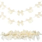 2 guirlandes de noeuds pr enfile en satin beige dcoration murale a suspendre pour fte d'anniversaire ...