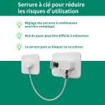 2 pcs securite fenetre enfant, securite placard enfant avec 2 cls, acier inoxydable, durabilit suprieure, ...