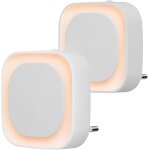 2 pcs veilleuse led automatique, lampe de nuit a capteur cr�pusculaire, 3 niveaux de luminosit� dimmmable ...