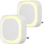 2 pcs veilleuse led automatique, lampe de nuit a capteur crpusculaire, 3 niveaux de luminosit dimmmable ...