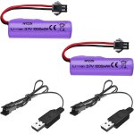 2 pices 3, 7v 1000mah sm - 2p fiche lipo batterie avec chargeur usb adapt pour tb202 tb201 tm201 tm202 ...