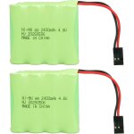 2 pices 4, 8 v 2400 mah batteries rechargeables aa nimh avec connecteur hitecpour voitures rc, camions ...