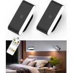 2 pices appliques murales led avec tlcommande et tactile, veilleuses rechargeables a piles pour intrieur, ...