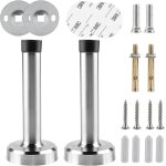 2 pi�ces arr�t de porte mural, arr�t de porte d'acier inoxydable, montage mural de bouchon, but�e de ...