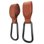 2 pices crochets pour poussette, mousqueton en cuir porte sac de poussette organisateur crochet clip ...