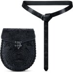 2 pices ensemble de pochettes de ceinture en cuir, avec une ceinture viking et un sac renaissance pochette ...