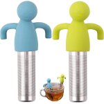 2 pices infuseur de th silicone acier inoxydable, filtre a th suspendu infuseur a th pour feuilles ...