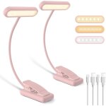 2 pices lampe de lecture rechargeable avec cble de type - c, liseuse lampe clip [3 couleurs et 10 luminosit ...