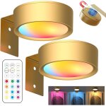 2 pices lampe tableau sans fil, lampes magntiques avec tlcommande, 3 couleurs de lumire, intensit ...