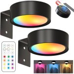 2 pices lampe tableau sans fil, lampes magntiques avec tlcommande, 3 couleurs de lumire, intensit ...