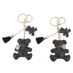 2 pices porte - cls ours mignon pendentif en cuir en alliage de zinc porte - cls accessoire dcoratif ...