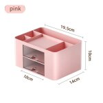 2 pices rose + blanc simple tiroir transparent bote de rangement enfants etudiant bureau ornements ...