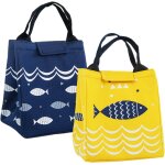 2 pice sac lsotherme repas, 21 x 15 x 23 cm lmpermable a l'eau et a l'huile sac lunch, jaune et cyan ...