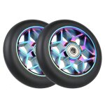 2 pices sries scooter accessoires 110mm roues de scooter roues colores pu roues de voiture cascade ...