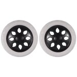 2 roulettes de roue de charrette de chariot a provisions en mousse de noyau en plastique blanc noir de ...