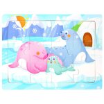 20 lion de mer - puzzle 3d en bois 15x11cm, animaux de dessin anim, puzzle cognitif pour enfants, jouets ...