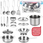 20 pièces accessoire cuisine enfant, ustensile cuisine enfant en acier inoxydable avec boîte de rangement ... 20 pièces accessoire cuisine enfant, ustensile cuisine enfant en acier inoxydable avec boîte de rangement ...