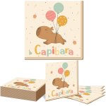 20 pices accessoires de fte d'anniversaire capybara assiettes en papier et serviettes capybara mignonnes ...