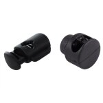 20 pices simple trou corde cordon serrures extrmits cordon bascule noir 8mm & m