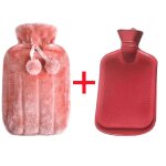 2000ml grand sac d'eau chaude / sac couverture hiver en peluche mignon chauffe - mains rutilisable doux ...