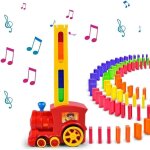 200pcs train electrique domino jouet, domino automatique distribution de rallye train avec lumire et ...