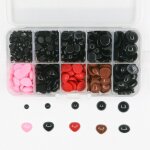 205 yeux plats ronds et 125 nez triangulaire en plastique, accessoires de fabrication de poupe amigurumi, ...