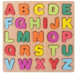 20x20cm lettre - puzzle abc trieur de formes en bois, jouets d'apprentissage prcoce, puzzle alphabet ...