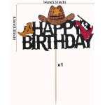 21 pices dcoration de gteau de cowboy, western cowboy cheval joyeux anniversaire, cupcake toppers, ...