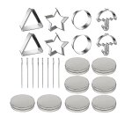 24 pcs squid cookie cutter game set, avec bote en etain et aiguille
