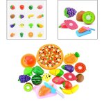 24 pices de jeu de rle pour enfants, fruits et lgumes, jouet de cuisine, ensemble de dcoupe de pizza, ...