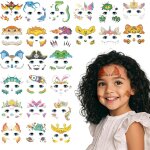 24 sheets tatouages visage enfants, mignon animal face peinture maquillage tatouage autocollants, pour ... 24 sheets tatouages visage enfants, mignon animal face peinture maquillage tatouage autocollants, pour ...
