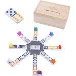 250170 - coffret domino mexicain train - double 12 - premium - jeu de socit familial - stratgie et ...