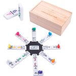 250180 - coffret domino mexicain train - double 12 - nombres - premium - jeu de socit - jeux de dominos ...