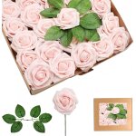 25pcs roses artificielles champagnerose, en mousse faux roses avec tiges, rose artificielles cimetiere, ... 25pcs roses artificielles champagnerose, en mousse faux roses avec tiges, rose artificielles cimetiere, ...