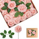 25pcs roses artificielles poudre, en mousse faux roses avec tiges, rose artificielles cimetiere, de faux ... 25pcs roses artificielles poudre, en mousse faux roses avec tiges, rose artificielles cimetiere, de faux ...