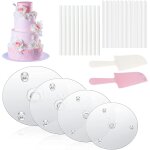 28 pièces support de gâteau transparent multicouche, 4 * planches a gâteaux, 24 * tiges gâteau, 2 * découpeur ... 28 pièces support de gâteau transparent multicouche, 4 * planches a gâteaux, 24 * tiges gâteau, 2 * découpeur ...
