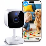 2k(3mp) camera surveillance wifi interieur avec ir - vision nocturne, dtection de mouvement et son, ...