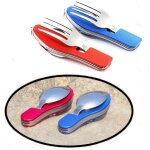 2pcs 4 in 1 camping tableware set stainless steel fork spoon set bottle opener camping cutlery travel ... 2pcs 4 in 1 camping tableware set stainless steel fork spoon set bottle opener camping cutlery travel ...