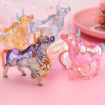 2pcs acrylique color zodiaque boeuf porte - cls poupe machine pendentif voiture porte - cls sac petit ...