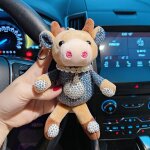 2pcs cette anne porte - cls de veau de bon augure zodiaque vache fille sac pendentif en peluche poupe ...