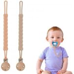 2pcs attache - t�tine en silicone avec pince, cha�ne de sucette en silicone attache, teether pacifier ...