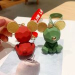 2pcs coupe gomtrique visage mickey ours porte - cls femme poupe couple cartable voiture pendentif ...