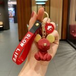 2pcs coupe gomtrique visage mickey ours porte - cls femme poupe couple cartable voiture pendentif ...
