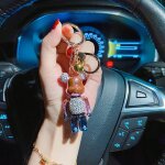 2pcs galvanoplastie ours clout de diamants porte - cls debout poupe voiture porte - cls sac ornement ...
