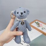 2pcs knuckle ours porte - cls perle toile de jute ours poupe poupe sac a dos pendentif voiture