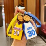 2pcs kobe james maillot porte - cls sac de basket pvc poupe pendentif voiture porte - cls mle